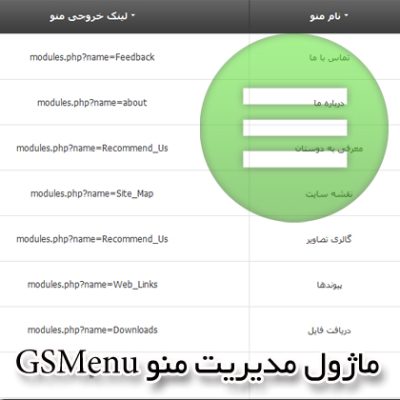ماژول مدیریت منوی GSMenu